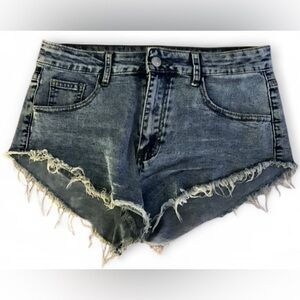 Manfinity Micro Distressed Denim Shorts Frayed Hem Women’s Size Medium